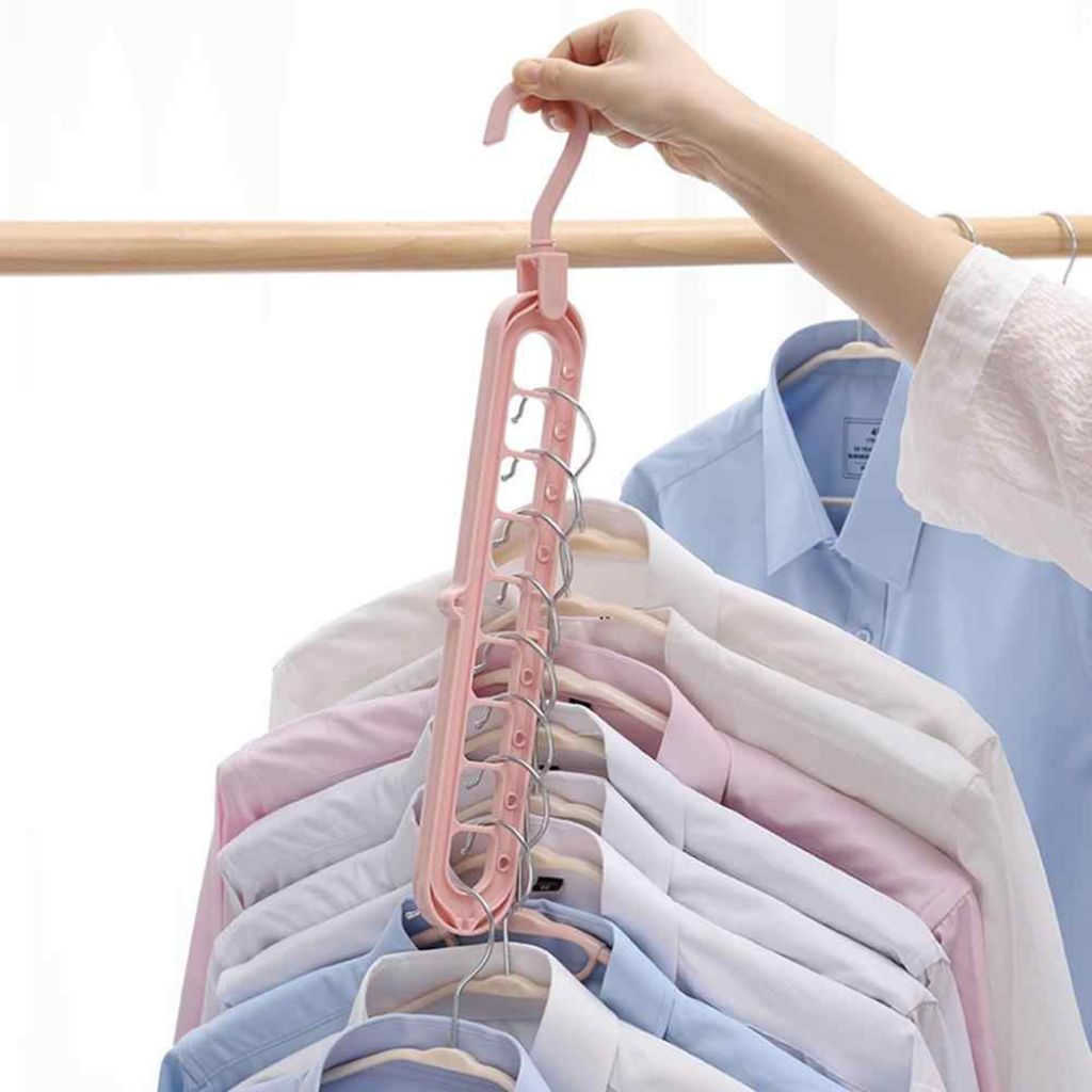 9-Hole Magic Clothes Hanger Foldable Space Saving Wardrobe Closet Organizer Anti-Slip - 5 Colors