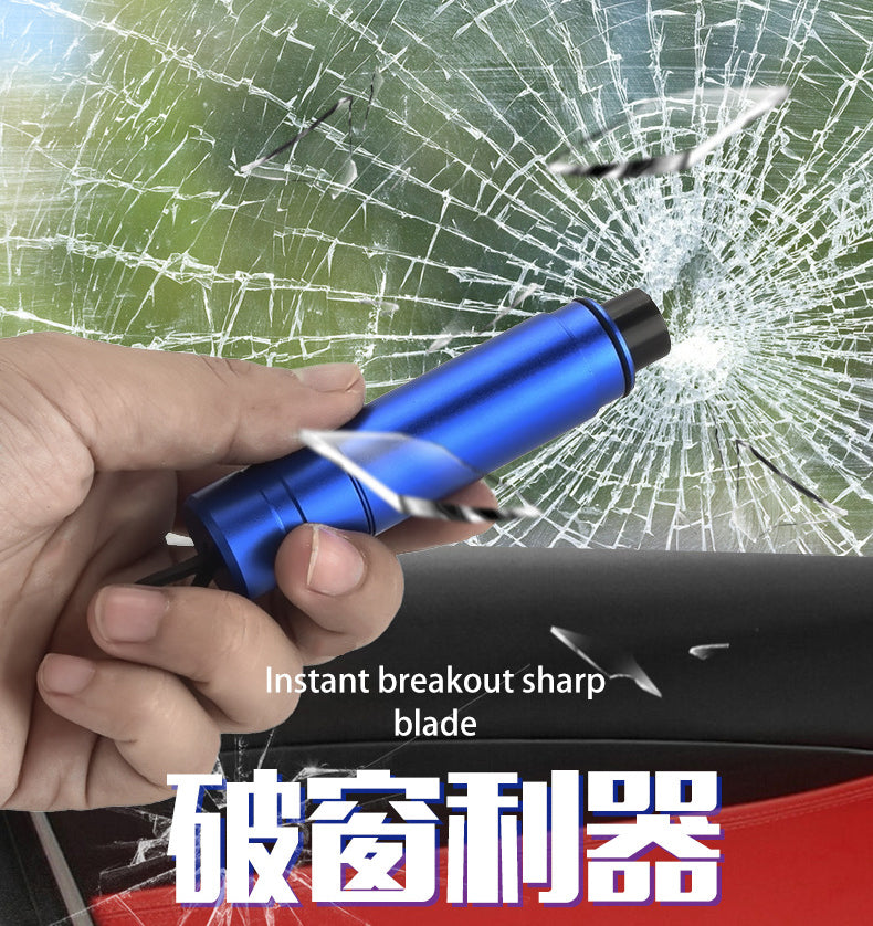 2-in-1 Car Safety Hammer Glass Window Breaker Seat Belt Cutter Auto Emergency Escape Tool Keychain