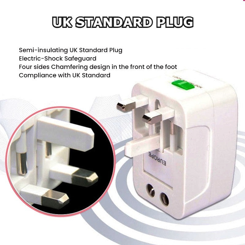 Universal / International / Worldwide Travel Adaptor All-In-One with USB / Type-C Charging Ports