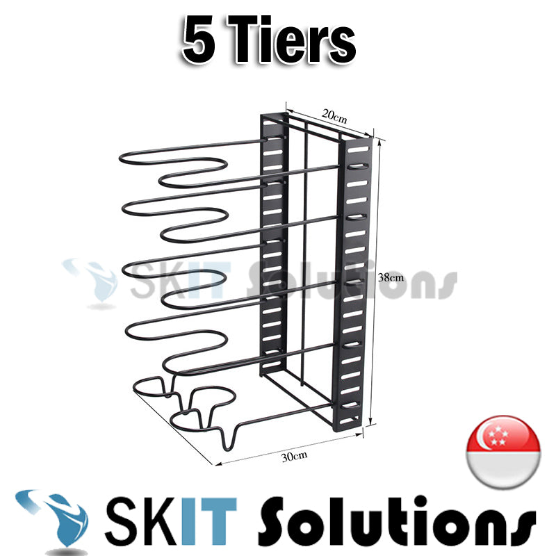 Adjustable Pots and Pans Organizer Rack Cabinet Pan Lid Holder Cupboard Pantry Storage Rack Kitchen Corner Shelf Shelve