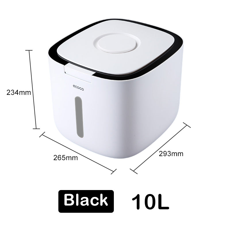 5Kg / 10Kg ECOCO Kitchen Nano Rice Container Bucket Dispenser Anti-Bug Sealed Grain Pet Food Storage Box Mildew-Proof