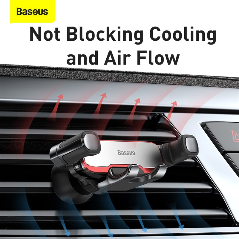 Baseus Lateral Gravity Car Mount Holder Air Vent Aircon Cell Mobile Phone Metal Stand