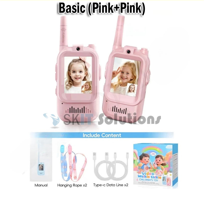 Kids Video Walkie Talkie Rechargeable HD Screen Two Way Radio Camera Outdoor Toy Birthday Xmas Gift