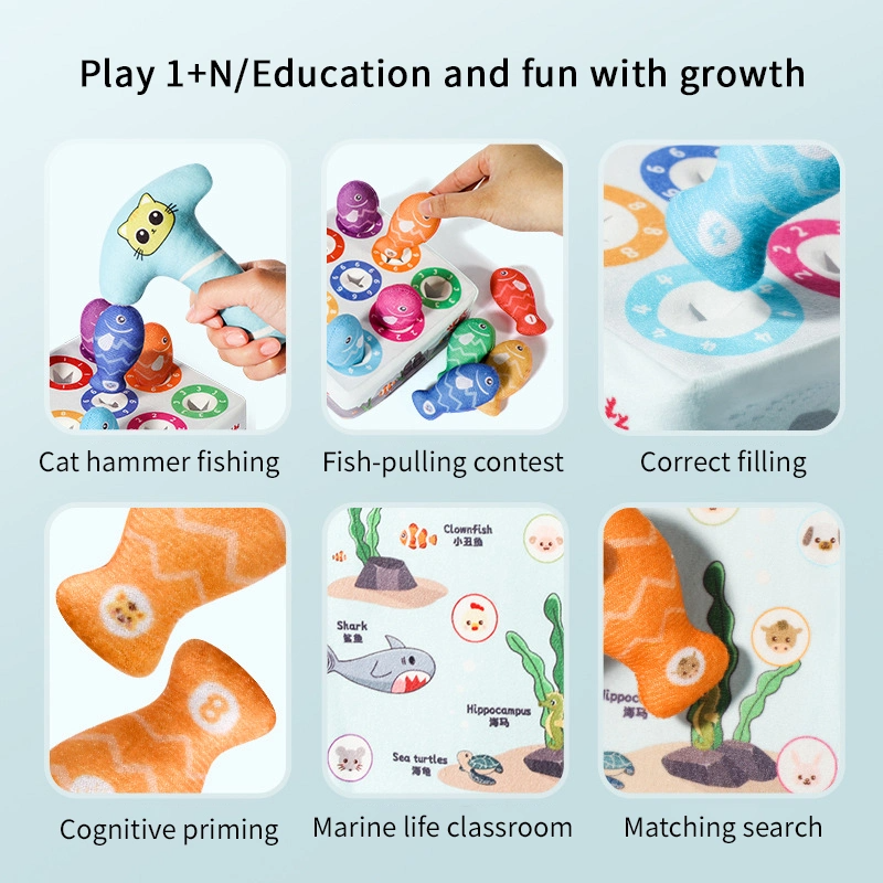 Fishing Baby Plush Cotton Montessori Pulling Toys Fish Educational Carrot Pull Number Color Cognition Developing Game Kids