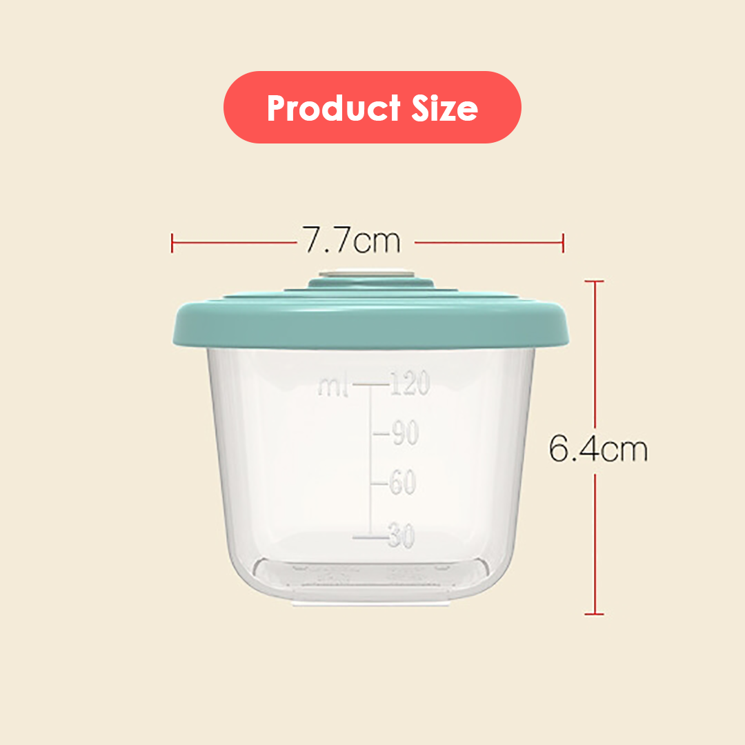 MISUTA 120ML Baby Food Container with Date & Air Vent Baby Snack Milk Powder Vacuum Storage Cups Container Storage Box