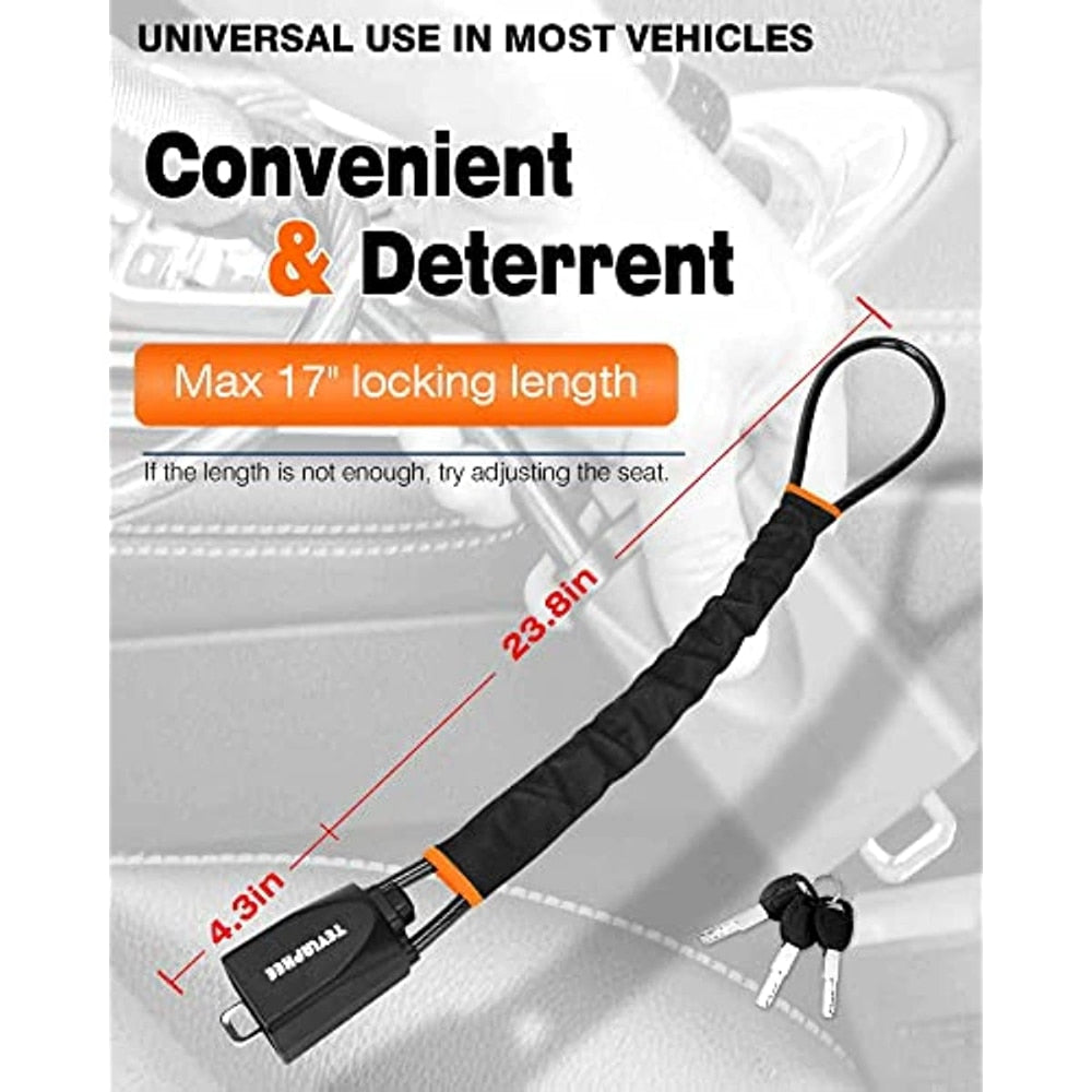 Car Steering Wheel Lock Anti Theft Device Seat Belt Buckle Lock Heavy Duty Security Lock Accessories