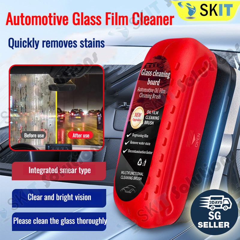 Car Glass Oil Film Cleaner Brush Windshield Stain Remover Strong Degreasing Tool for Clear Vision