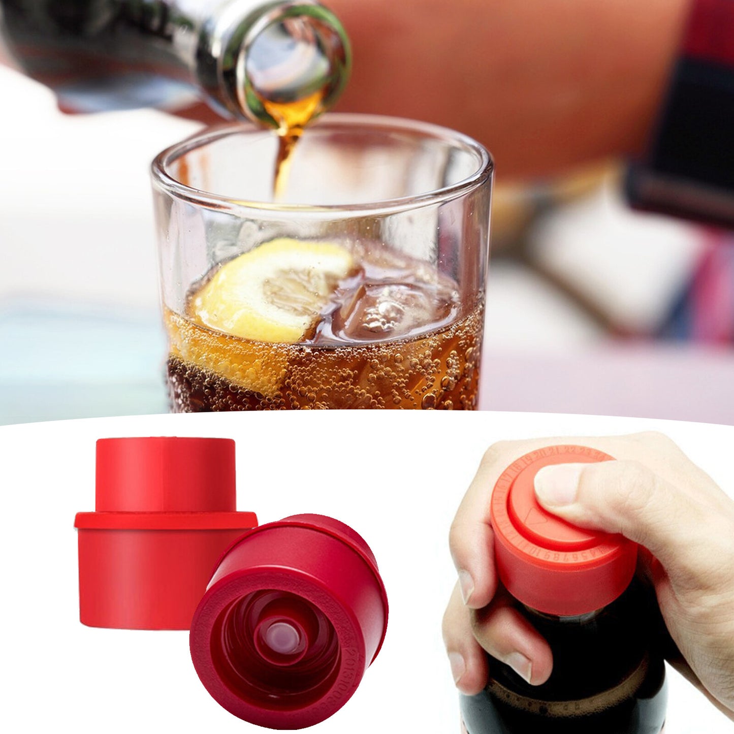 Unfinished Soda Bottle Cover Press Type Date Display Cola Drink Fizz Keeper Pump Lid Kitchen Gadget