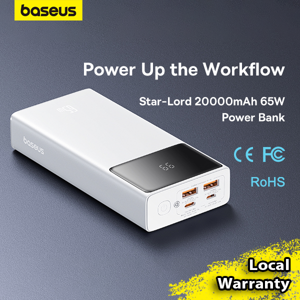 Baseus Star-Lord 65W 20000mAh Fast Charging Star Lord Power Bank Digital Display Laptop Tablet Phone