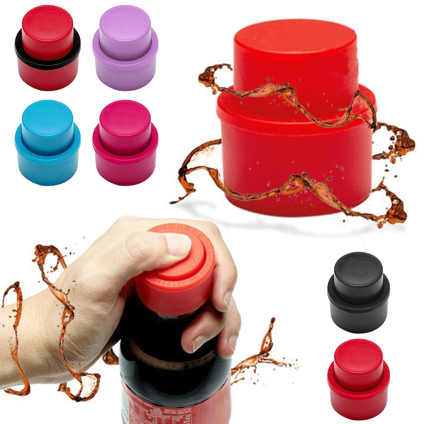 Unfinished Soda Bottle Cover Press Type Date Display Cola Drink Fizz Keeper Pump Lid Kitchen Gadget