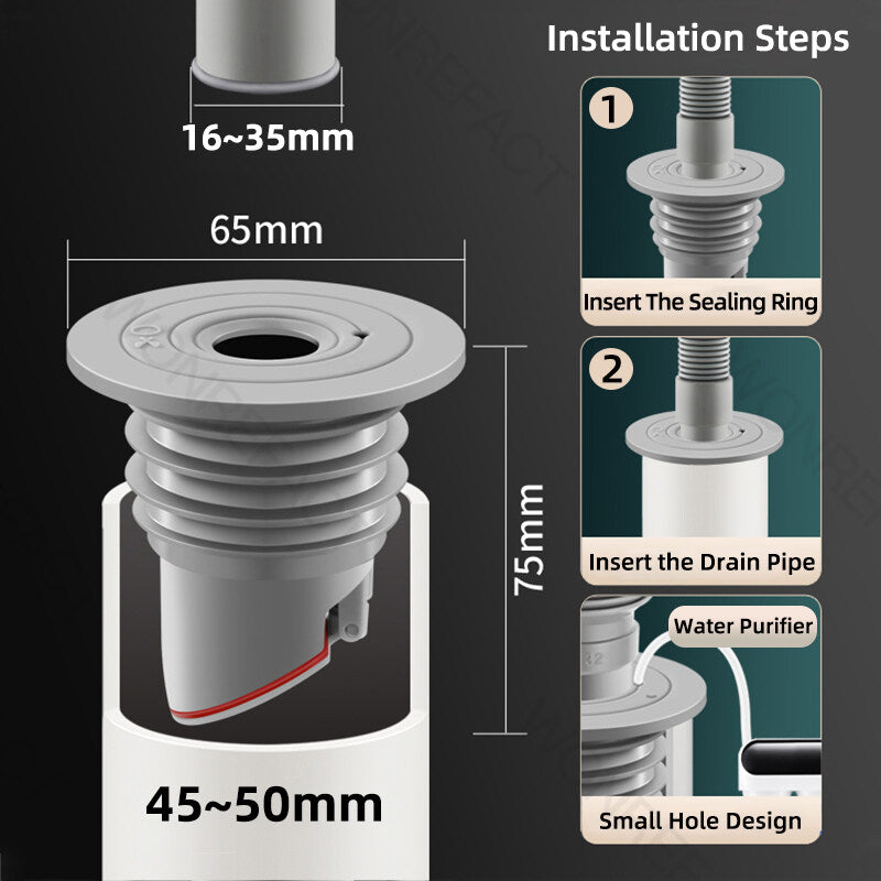 Upgraded Silicone Drain Pipe Sealing Plug Sewer Deodorant Seal Cover Kitchen Washing Machine Drainage Basin