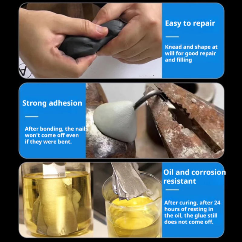 Multi-Functional Leak Crack Repair Plastic Steel Clay Iron Glue Strong Waterproof Adhesive Patching