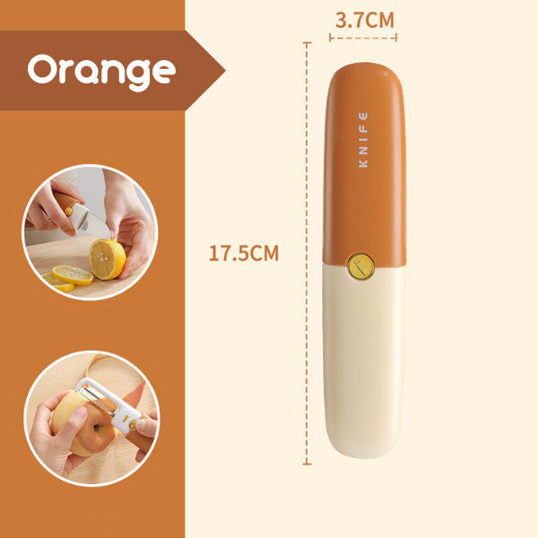 2-In-1 Peeler Knife Fruit Cutter Vegetable Slicer Stainless Steel Blade Scraper Kitchen Travel Tool