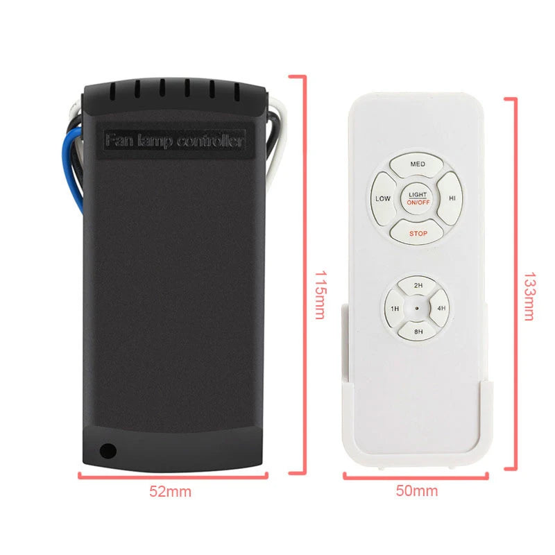Smart Universal Ceiling AC Fan Lamp Remote Control Kit with Receiver 3 Speed Timing Wireless Controller