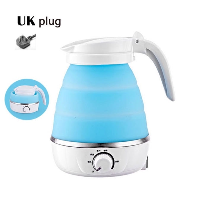 600ML Mini Folding Electric Travel Water Kettle 304 Stainless Steel Food Grade Silicone Kitchen Foldable Kettles Teapot