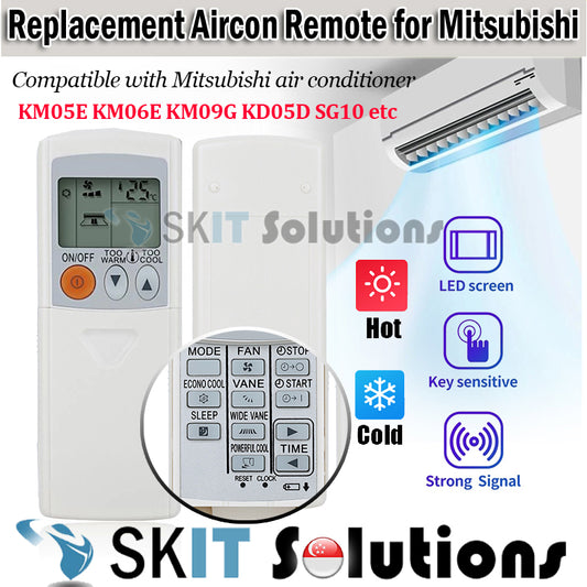 Replacement Mitsubishi Aircon Remote Control Air Conditioner AC Air Con Remote Controller KM05E KM12B KM06E KD05D SG10