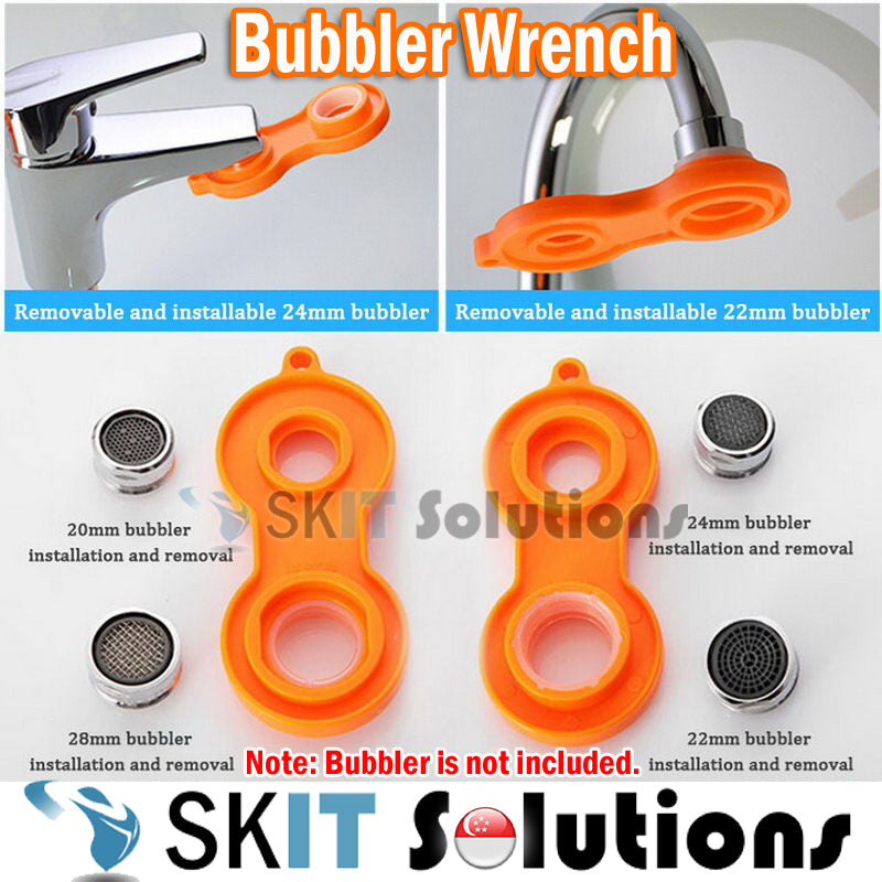 Bibabala Faucet Aerator Removal Wrench Kit – 2-Piece Set, Carbon Steel & Plastic, Fits 21.5-27mm Aerators, Orange/Yellow