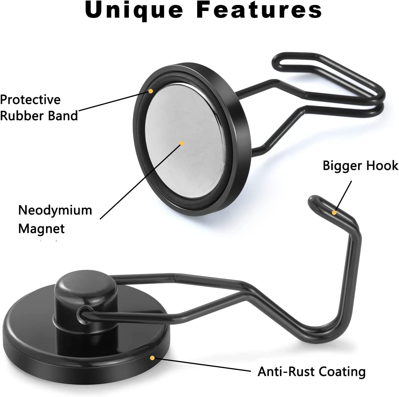 【SKIT】【Bundle of 3】Heavy Duty Magnetic Swivel Hooks 360 Rotating Rotate Strong Magnet Hooks Waterproof Water Rust Resistant Anti-Slip, Garage Modern Magnetic Hooks for Indoor Outdoor Hanging Refrigerator Grill Kitchen Fridge, Swivel Hook Magnets,25mm Dia