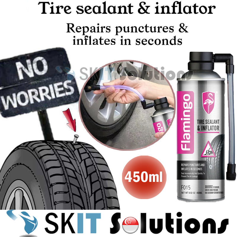 Flamingo Tire Sealant & Inflator F015 Puncture Vacuum Repair Spray Repairing Liquid Fluid Inner Tube Car Motorcycle Bike