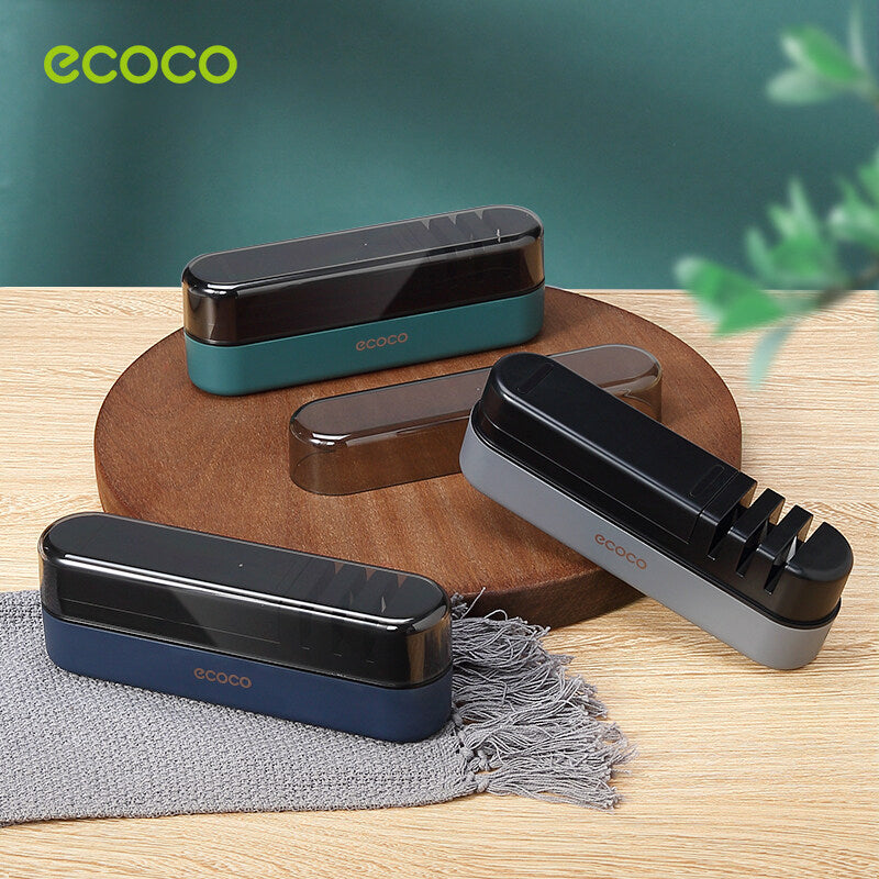 Ecoco Kitchen Knife Sharpener 4 Stage Handheld Sharpening Tool Scissors Blade Cleaver Whetstone Grit