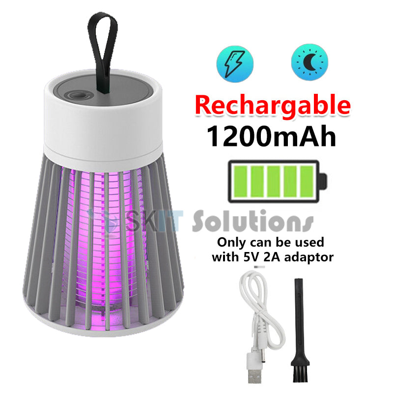 UV Mosquito Killer Lamp Electric Shock USB Rechargeable Insect Trap Zapper Repellent Fly Catcher
