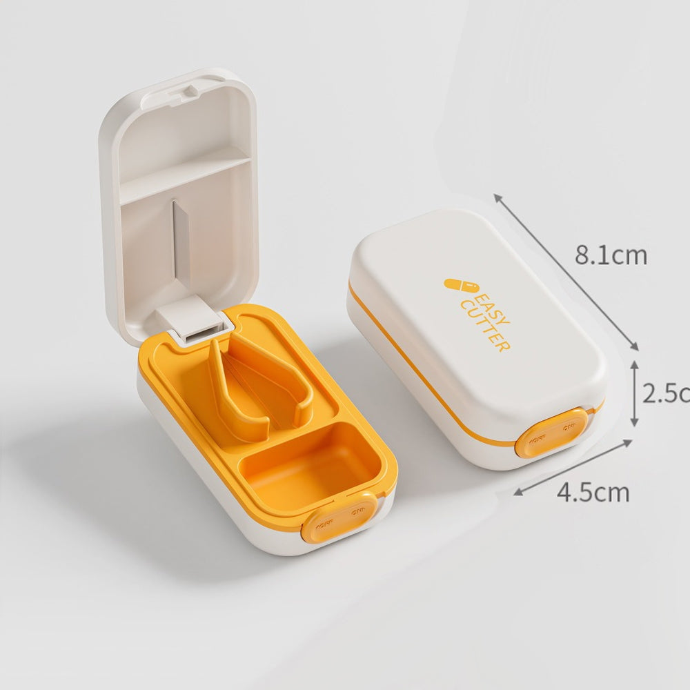 Adjustable Pill Cutter Splitter Crusher with Storage Box Medicine Tablet Easy Divider Organizer Case