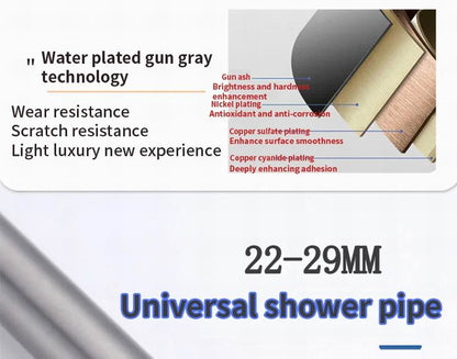 Chrome-Plated Brass Shower Head Rail Bracket Adjustable Bathroom Accessories Universal Showerhead Slider Holder No Drill