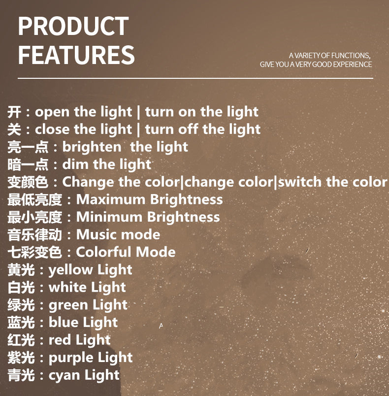 USB Smart English Voice Control Night Light LED Lamp Desk Bedside Soft Light Eye Protection Sensor