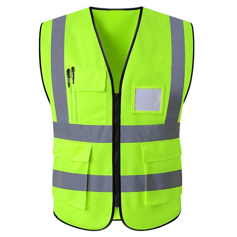 Reflective Safety Vest High Visibility Traffic Multi-Pocket Breathable Work Outdoor Night Cycling