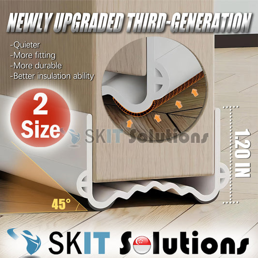Upgraded 3rd Gen Under Door Bottom Sealing Strip Draft Stopper Blocker Seal Gap Sealer Block Sound Noise Reduce Proof Insert Dust Aircon