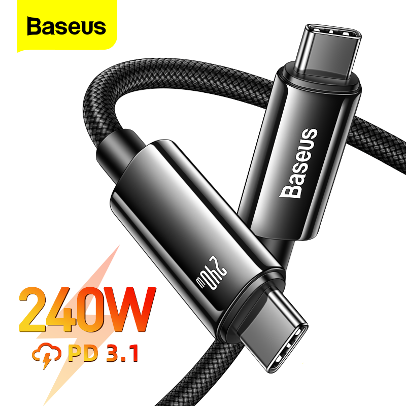 Baseus PD 3.1 240W / 100W Tungsten Gold Fast Charging Type-C to Type-C Data Cable Charger Quick Charge PD3.1 (1m/2m/3m)