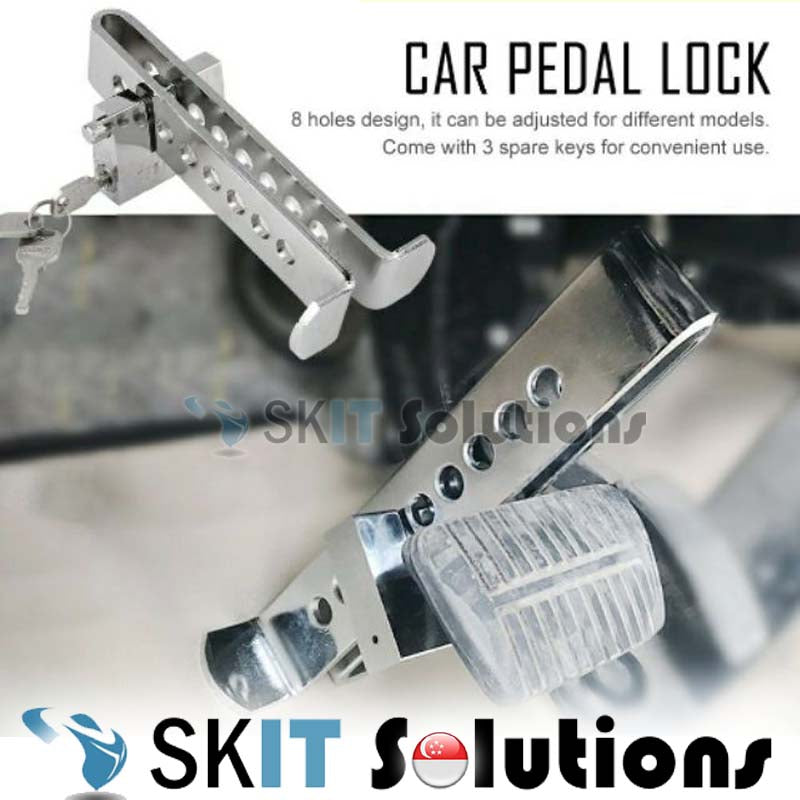 Universal Car Pedal Lock Anti-Theft Auto Solid Stainless Steel Brake Clutch Lock Vehicle Security Protection Supplies