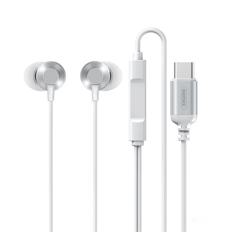 Remax RM-512A Type-C In-Ear Wired Earphone Noise Isolation Lightweight Music Call Silicone Headset