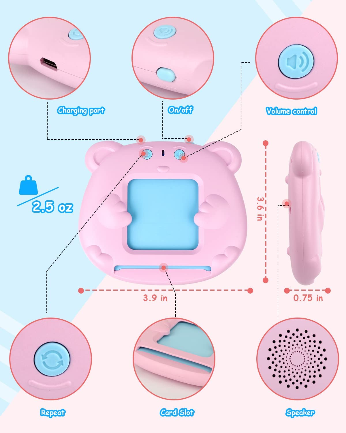 Bilingual Talking Flash Cards Reader Machine Device Flashcards Kids Toddlers Baby Educational Toys Speech Therapy Learning