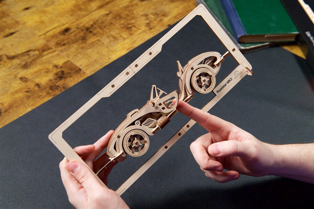 Ugears Roadster Mk3 2.5D Mechanical Puzzle Kit Model Toys Gift Present Birthday Xmas Christmas Kids Adults