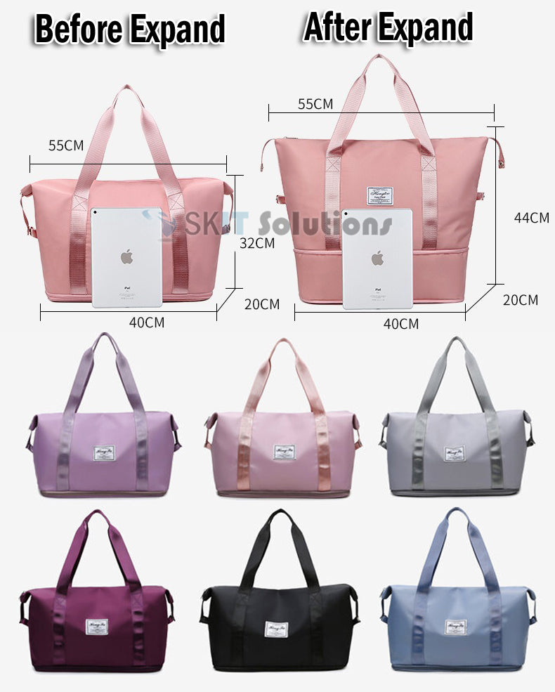 Expandable Tote Duffle Weekender Travel Business Trip Cabin Buggy Carry Bag Shoulder Yoga Sports Gym Luggage Backpack