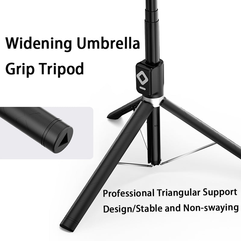 170cm 360° Rotation Wireless Selfie Stick Tripod Monopod with Single/Double Fill Light+Bluetooth Remote Control+Phone Stand Holder