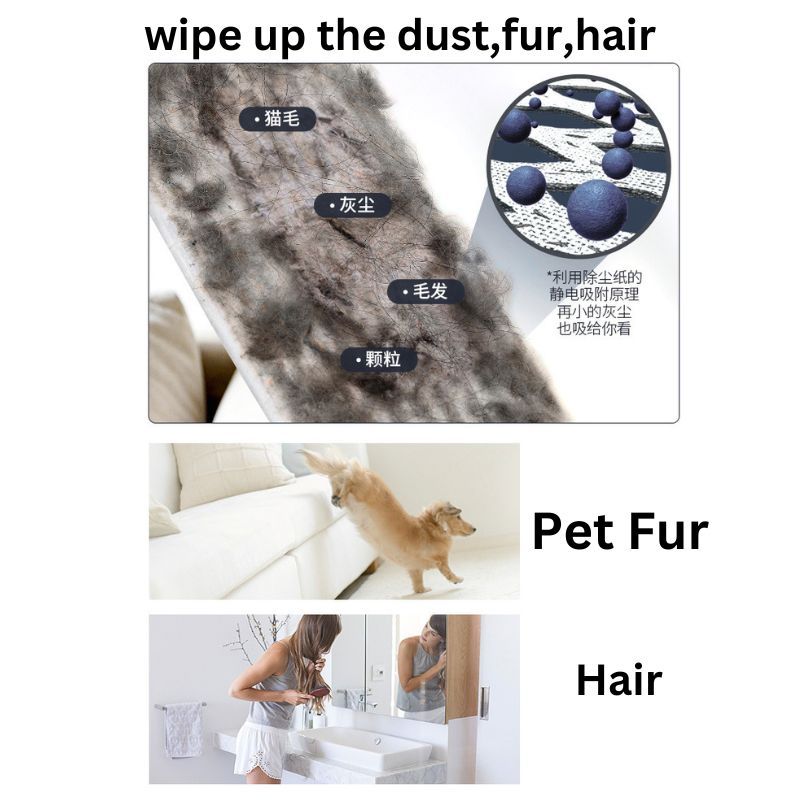 360 Rotation Floor Mop Adjustable Long Rod Static Dust Dry Wipe Pad Floor Cleaner Wood Tile Laminate