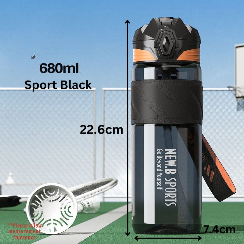 Tritan Water Bottle Straw Filter Gym Outdoor Hot Cold Leakproof Sports Cycling School Portable Dual Way