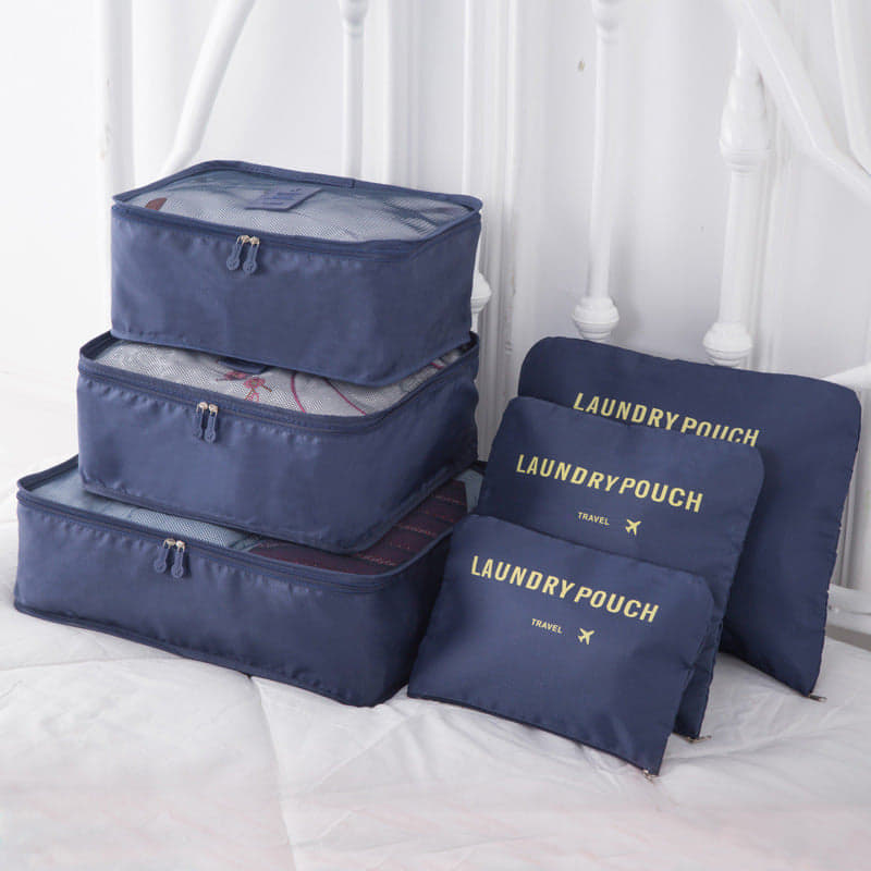 6pcs Travel Storage Bag Luggage Organizer Packing Tidy Clothing 6In1 Clothes Laundry Sleeves Pouch Cubes Organiser