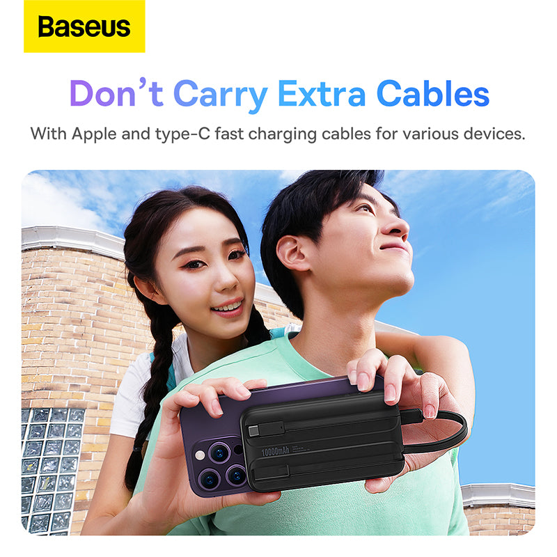 Baseus Comet Series 22.5W Power Bank Powerbank 10000mAh 20000mAh with Built In Dual-Cable Portable Charger Fast Charge