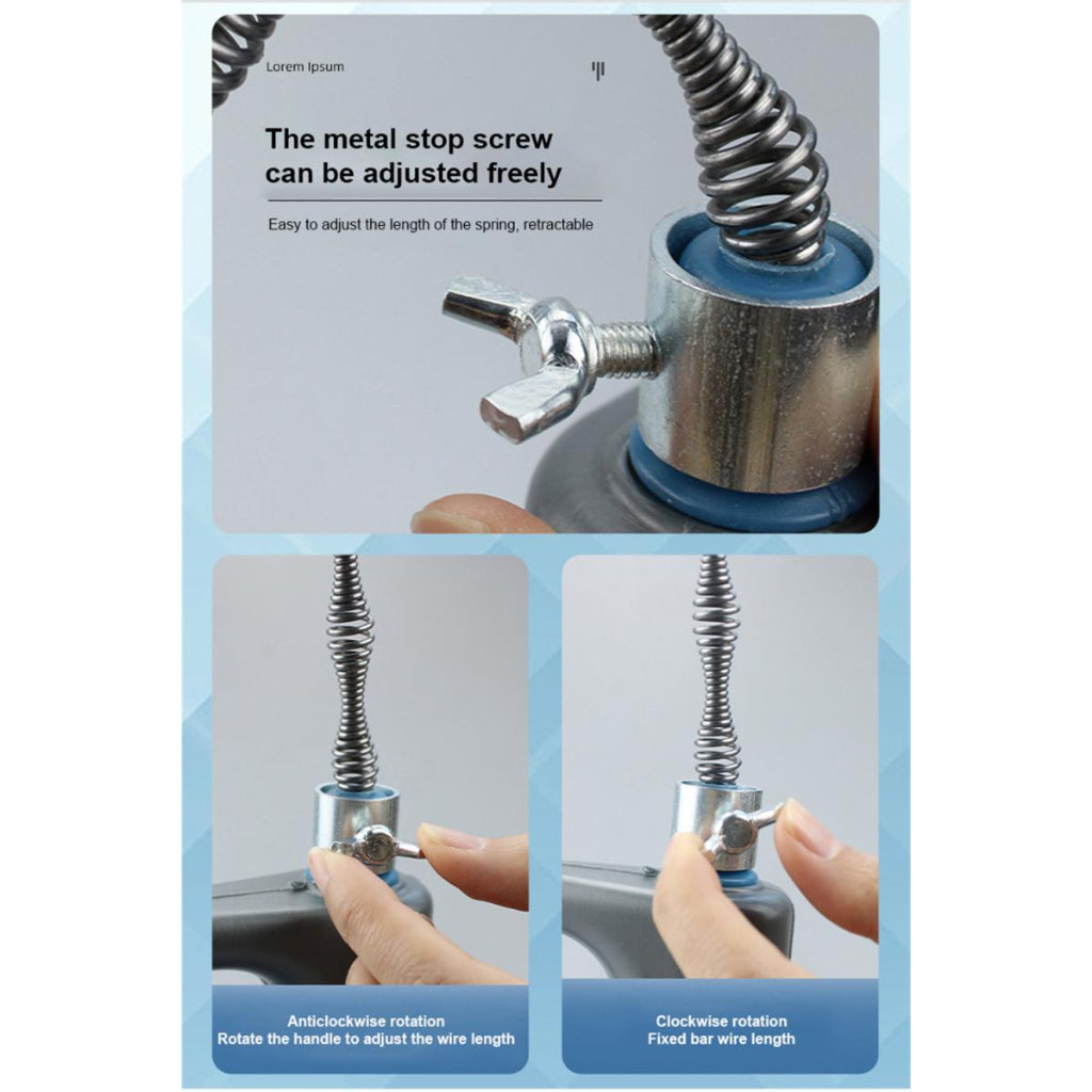 Plumbing Auger Drain Snake Clog Remover Tool Pipe Cleaner Plunger Toilet Kitchen Sewer Declogger