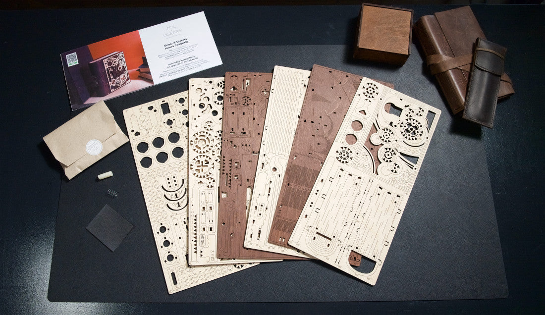 Ugears Book of Secrets 3D Mechanical Model Wooden Puzzle DIY Kits for Adult Kids Toys Gift
