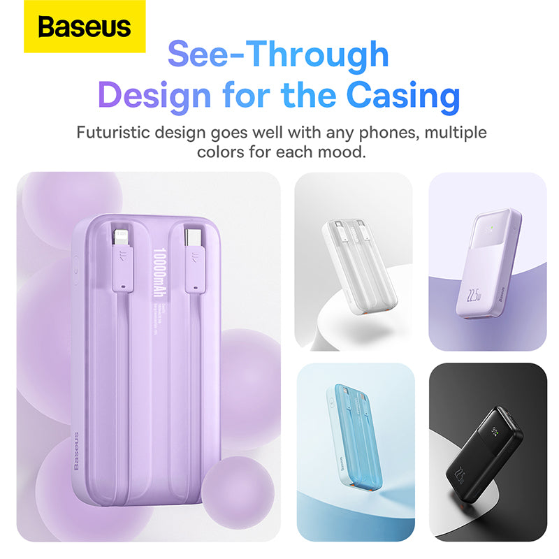 Baseus Comet Series 22.5W Power Bank Powerbank 10000mAh 20000mAh with Built In Dual-Cable Portable Charger Fast Charge