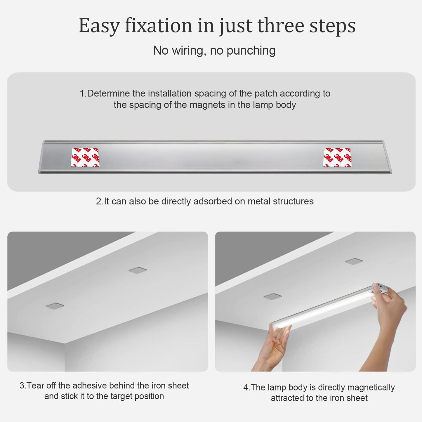 ULTRA THIN 0.9cm Portable Induction Night Light Led Wardrobe Strip Lamp Cabinet Light with Wireless Motion Sensor Detector