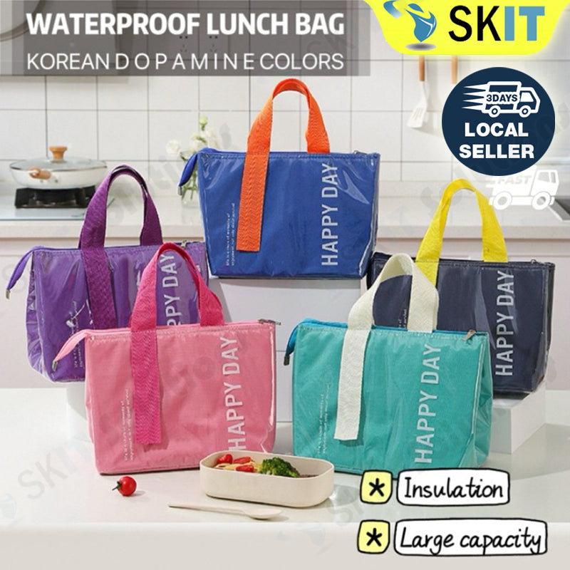 Large Capacity Bento Lunch Bag Waterproof Insulated Thermal Handheld Food Storage for Office Travel