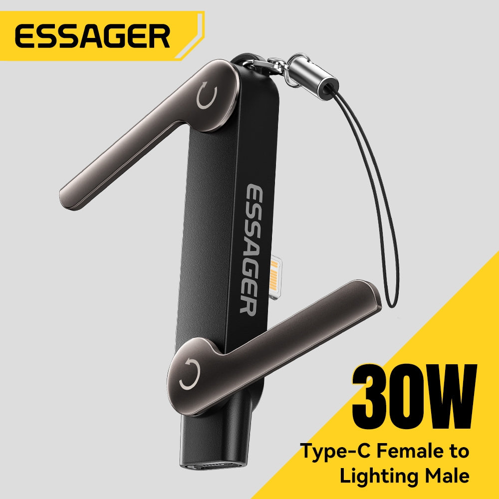 Essager 2in1 Phone Stand Holder Bracket OTG Adapter USB C to C / C to Lighting for Smartphone Tablet