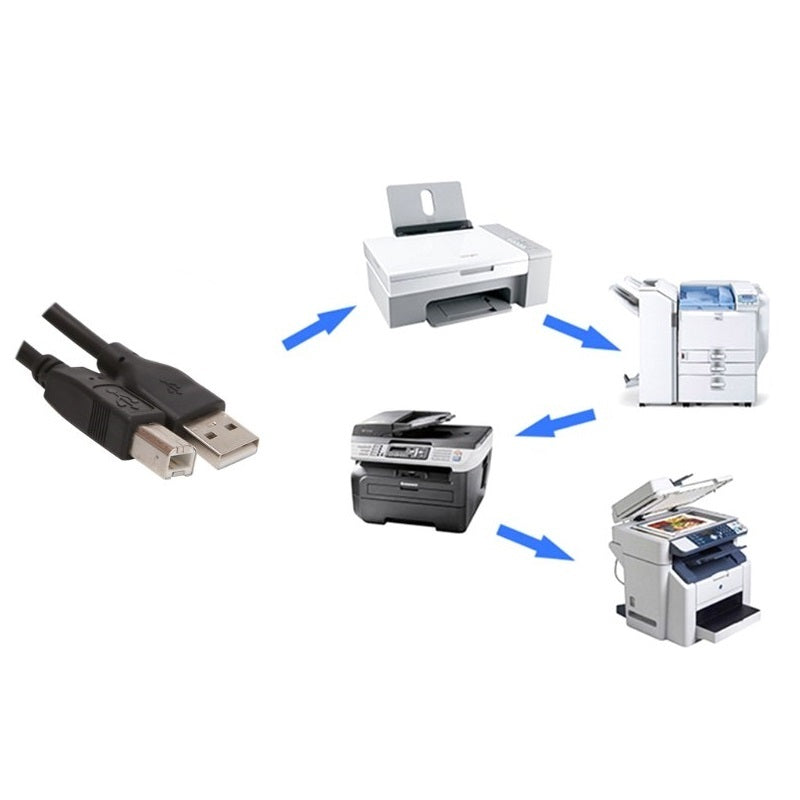USB 2.0 Type A to B Male Printing Cable Sync Data AM to BM High-Speed Print Cord for Printer Scanner