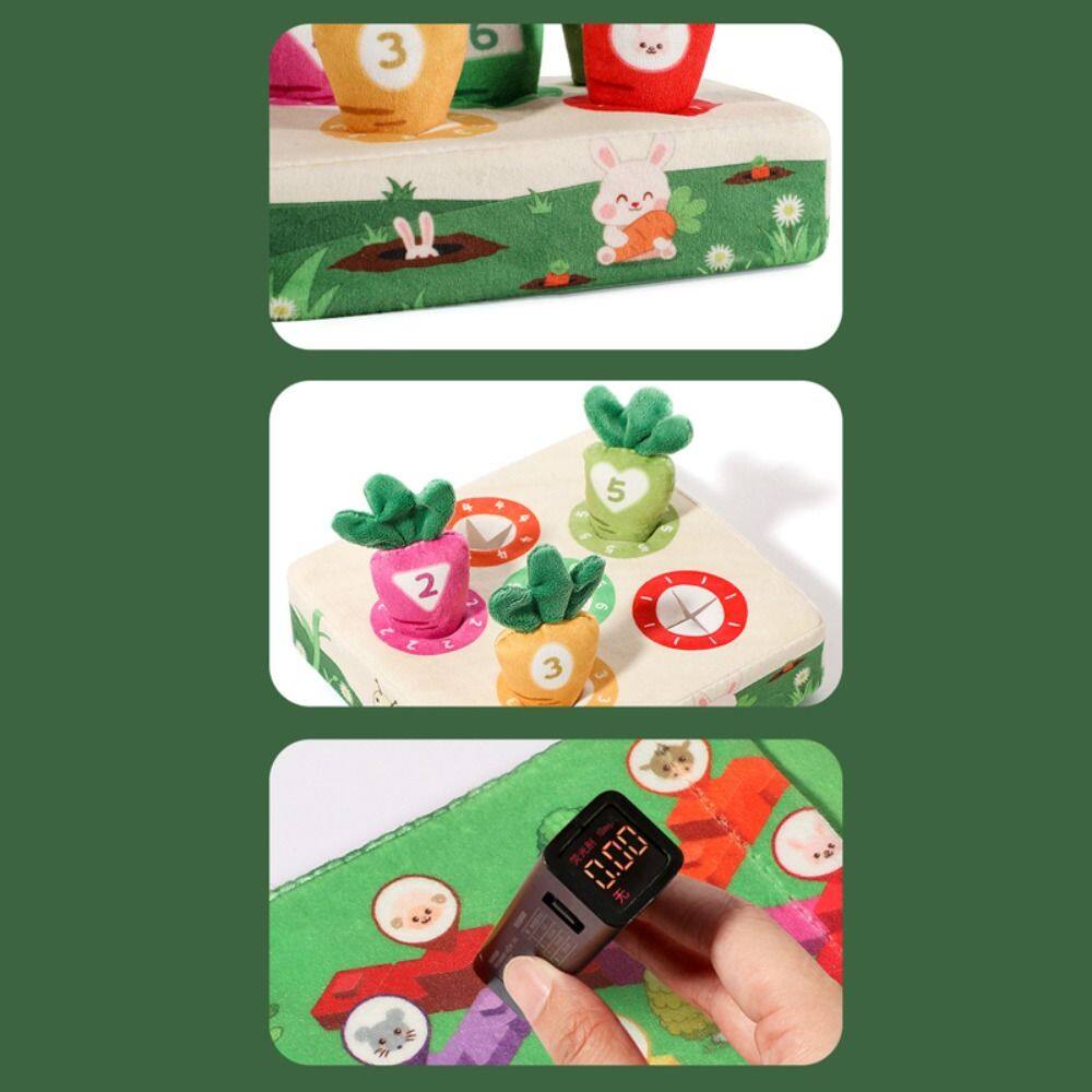 Baby Plush Cotton Montessori Pulling Toys Educational Radish Carrot Pull Toy Number Color Cognition Developing Game Kids