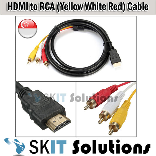 1.5m HDMI Male to 3 RCA TV Cable 3RCA (Yellow Red White) AV Video Audio Converter Adapter 1080P TV Box TV Box TO HDTV